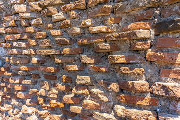 Italy, Capri, details of the archaeological remains of the ancient Roman villa Jovis of the Emperor Augustus.