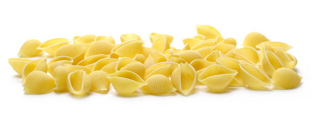Conchiglie grandi pasta isolated on white background