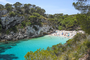 Obraz premium Overview of Cala Macarelleta, Menorca