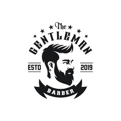 awesome vintage barber logo design