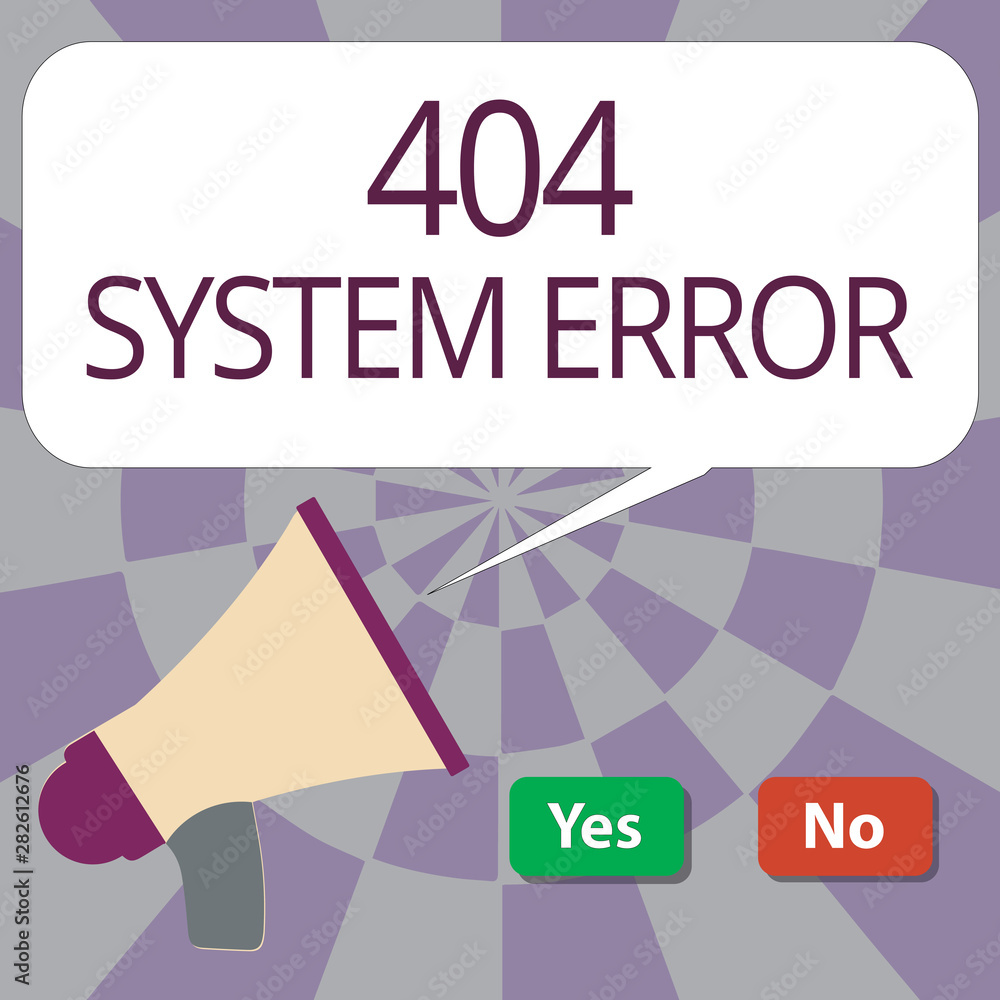 Fototapete Text sign showing 404 System Error. Conceptual photo message appears when website is down and cant be reached.