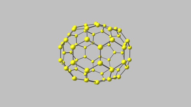 Fullerene C70 molecule isolated rotation