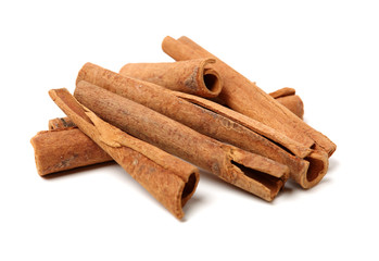 Cinnamon on a white background