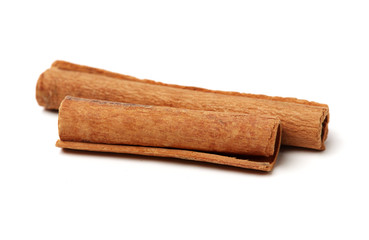 Cinnamon on a white background