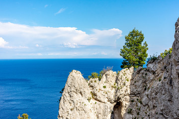 Fototapeta na wymiar Italy, Capri, panorama and details of the Natural Arch