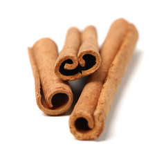 Cinnamon on a white background