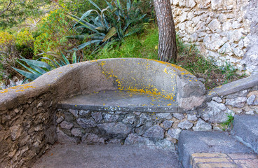 Italy, Capri, detail of path that leads to the Faraglioni