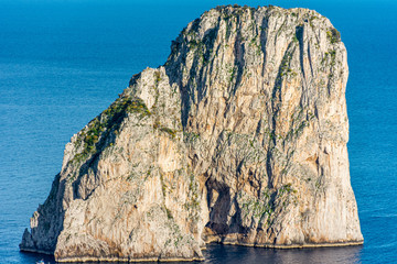 Italy, Capri, view of the famous Faraglioni. 