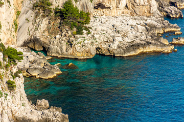 Italy, Capri, view of the Faraglioni bay