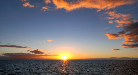 sunset over the sea