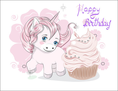 little unicorn and cupcake