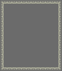 Decorative frame Elegant vector element for design in Eastern style, place for text. Floral grey border. Lace illustration for invitations and greeting cards