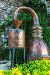 Italy, Capri, exhibition of ancient perfume distillers.