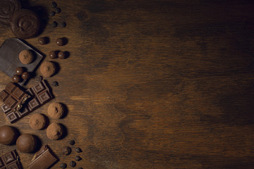 Energy chocolate frame with copy space