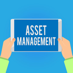 Writing note showing Asset Management. Business photo showcasing systematic process of operating and disposing of assets.