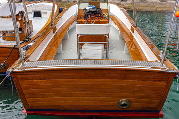 Italy, Capri, typical motorboat for excursions