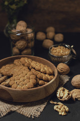 Bowl of biscuits with blurred background