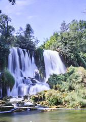 Obraz premium Long exposure shot in Krka waterfalls