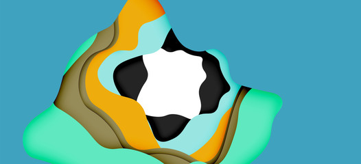 Abstract cut out abstract waves for web design. Color geometric pattern. Vector abstract geometric dynamic pattern frame