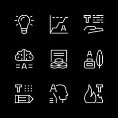 Set line icons of copywriting