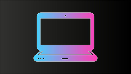 Dream Icon -Computer- Blue Purple Pink Gradient Icons design for print, website and presentation