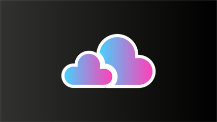 Dream Icon -Cloud- Blue Purple Pink Gradient Icons design for print, website and presentation