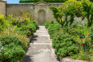 Italy, Capri, cloister and interiors of a Charterhouse