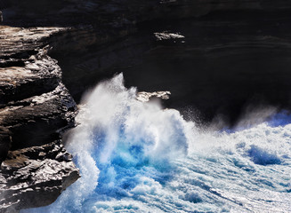 Sea Solander Cliffs Wave Crash
