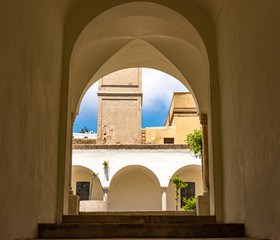 Italy, Capri, cloister and interiors of a Charterhouse