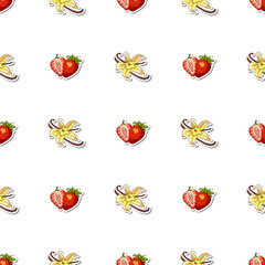 Seamless Pattern Strawberry Vanilla