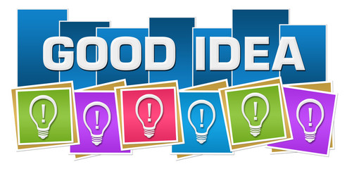 Good Idea Bulbs Blue Colorful Squares Boxes 