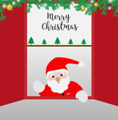 Merry Christmas. Santa Claus greeting card.