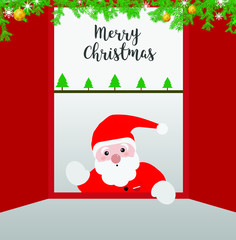 Merry Christmas. Santa Claus greeting card.