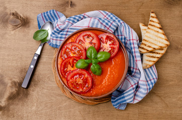 Homemade vegetable red cream soup