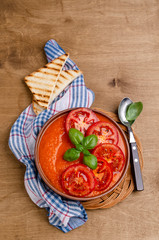 Homemade vegetable red cream soup