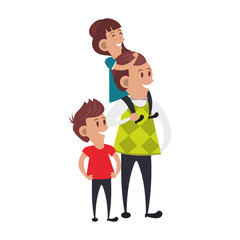 fathers day family celebration cartoon