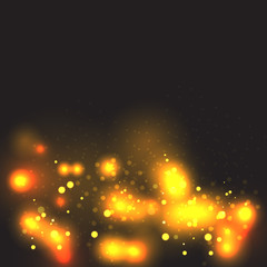 Fototapeta premium Vector golden particles. Glowing yellow bokeh circles abstract gold luxury background