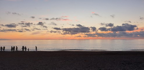 Beutiful sunset in Marina di Cecina (Livorno, Italy) - Summer, seaside