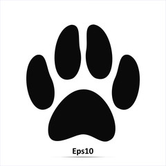 Animal's (dog's) paw print. Icon. Vector illustration.