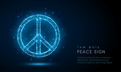 Abstact peace sign. Low poly style design