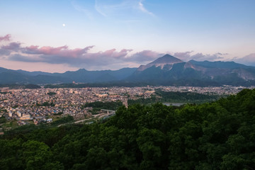 秩父市 夕景 秩父ミューズパーク展望台から