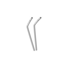 Obraz premium Zero Waste element - steel straws. No plastic. Hand drawn vector Illustration isolated on white background
