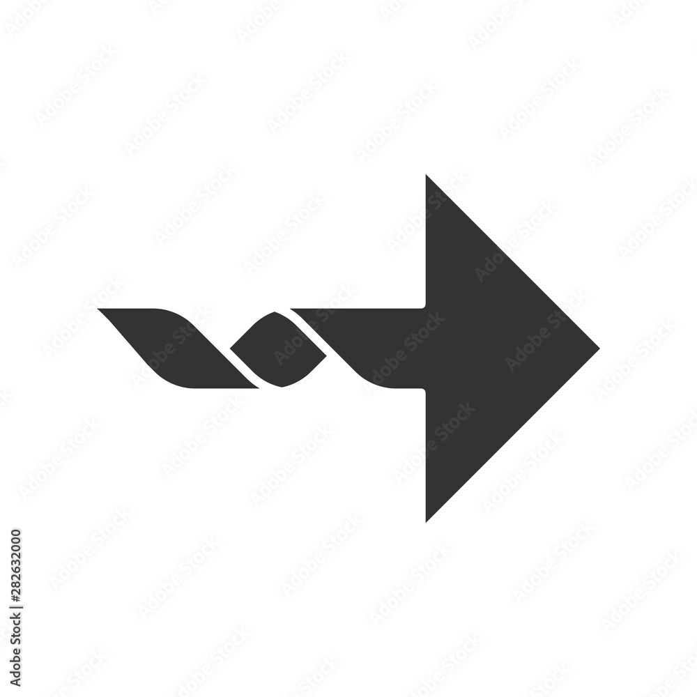 Poster right curved arrow glyph icon. direction sign, forward curve. motion pointer, designator. navigation