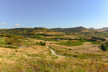 Camp in spring on Gozo, Malta.