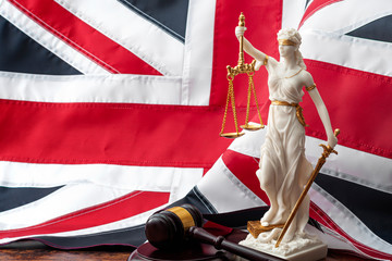 Social contract and the rule of law in the United Kingdom of Great Britain concept theme with...