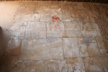 Relief mural painting of Temple of Karnak in Egypt