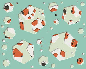 Abstract Generative Art color distributed plygon holes background illustration