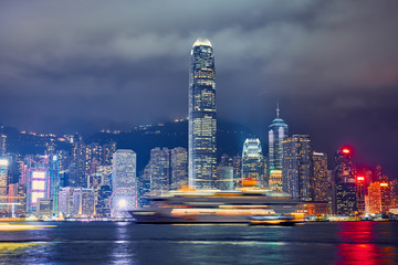 Hong Kong skyline at night