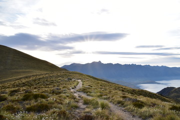 Sunrise on New year's Day in Queenstown, New Zealand