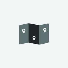 Obraz premium map location vector icon illustration design grey background